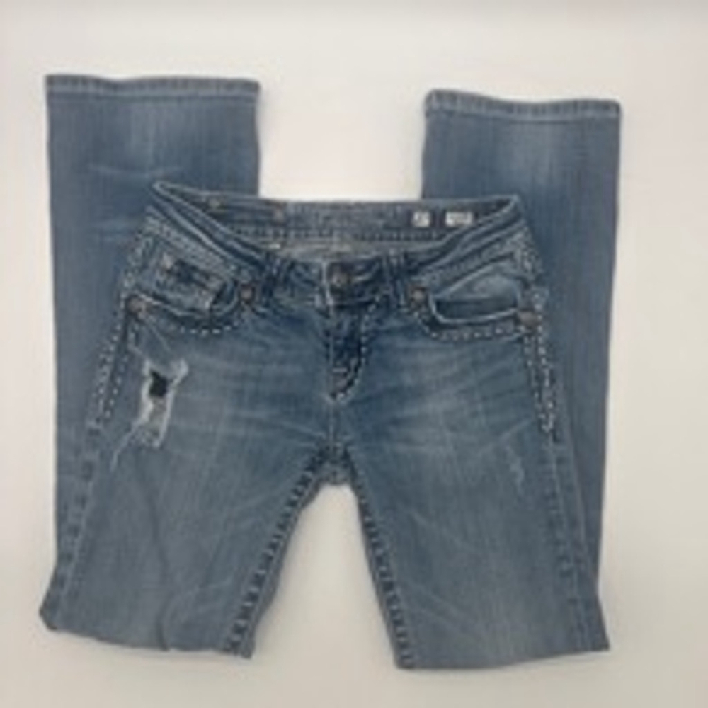 MISS ME Bootcut Jeans Size 27 Blue Denim JP5159BR